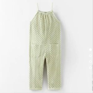 Zara Green Patterned Kids Jumpsuit